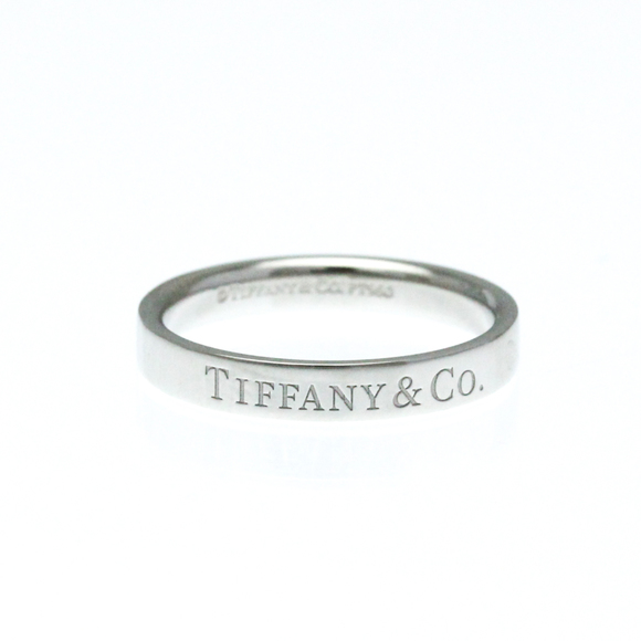 Tiffany Flat Band Ring Platinum Fashion No Stone Band Ring Silver - Picture 1 of 9